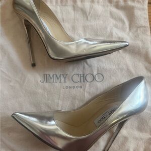 Jimmy Choo Metallic Silver Heels